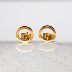 Boucles d&#39;oreilles clous cercle, boucles d&#39;oreilles, mini boucles d&#39;oreilles clous or, cadeau petite amie, boucles d&#39;oreilles clous acier inoxydable