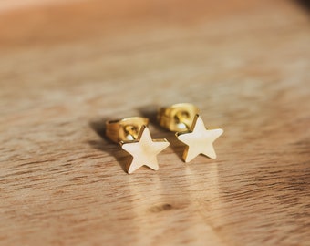 Star stud earrings, earrings, mini studs gold, gift girlfriend, stainless steel studs, nickel-free