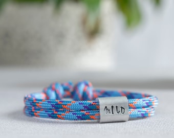 Armband personalisiert mit Gravur handgestempelt zur Taufe, Kommunion, Geburtstag, Schulanfang, Konfirmation, ichthys, Namensarmband