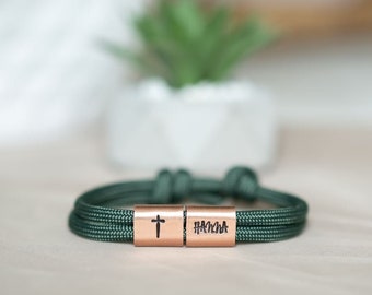 Bracelet personnalisé avec gravure estampillée à la main pour le baptême, la communion, l’anniversaire, la rentrée scolaire, la confirmation, cadeau de Noël pour les garçons