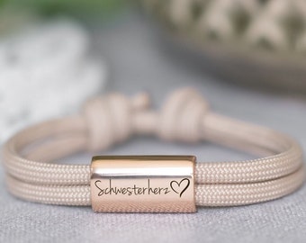 Meisjesarmband met naam gegraveerd in zeiltouw | zus | communie | Bevestiging | Bevestiging | Geschenk