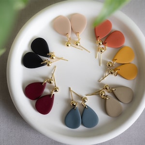 Polymer Clay Earrings | CAMI | Clay Earrings | Statement Earrings | handmade | black | burgundy | gift for girlfriend | earrings
