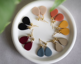 Oorbellen van polymeerklei | CAMI | Oorbellen van klei | Statement oorbellen | Handgemaakt | Zwart | Bordeauxrood | Cadeau voor vriendin | Oorbellen