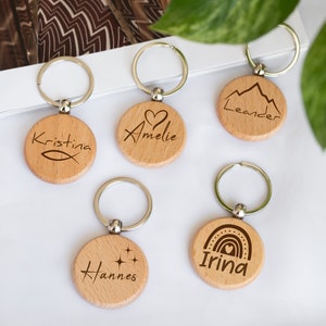 Wooden keychain with name | School enrollment gift