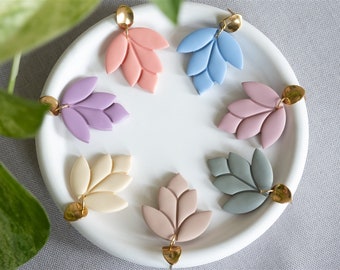 Polymer Clay Earrings | LOTUS | Clay Earrings | Statement Earrings | Handmade | Gift for Girlfriend | Earrings