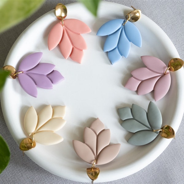 Polymer Clay Ohrringe | LOTUS | Ton Ohrringe | Statement Ohrringe | handgefertigt | Geschenk Freundin | Ohrschmuck