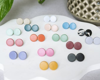 small round stud earrings | LIZ polymer earrings | colorful earrings made of polymer clay | mini stud earrings | colorful stud earrings | handmade