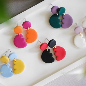 Polymer Clay Ohrringe | BILLI | Ton Ohrringe | Statement Ohrringe | handgefertigt | Geschenk Freundin | Ohrschmuck
