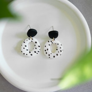 Polymer Clay Earrings LITA Clay earrings Statement Earrings handmade Gift girlfriend Earrings gepunktet