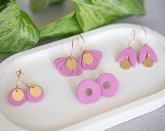 Polymer clay earrings | BLUSH golden hoop earrings | Clay earrings | Statement earrings | handmade | Gift for girlfriend | Earrings