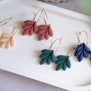 Polymer Clay Ohrringe | RONDA | Ton Ohrringe | Statement Ohrringe | handgefertigt | schwarz | bordeaux | Geschenk Freundin | Ohrschmuck