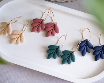 Polymer clay earrings | RONDA | clay earrings | statement earrings | handmade | black | burgundy | gift for girlfriend | earrings