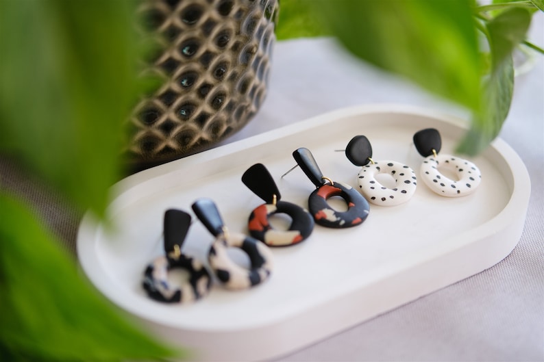 Polymer Clay Earrings LITA Clay earrings Statement Earrings handmade Gift girlfriend Earrings image 8