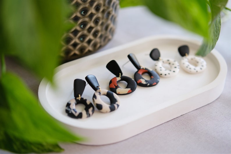 Polymer Clay Earrings LITA Clay earrings Statement Earrings handmade Gift girlfriend Earrings image 6