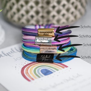 T TAKONE Schulkind Armband - Einschulungsgeschenk Mit Schutzengel & Glücksbringer