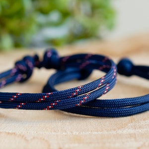Made By Nami Nautical Rope Bracelet For Men Waterproof & Adjustable Wrap String Bracelets With Snap Hook Gift For Him (Black Black - View #5