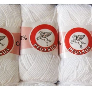 Pegasus Dishcloth & Craft Cotton - 5 x 100g Balls White