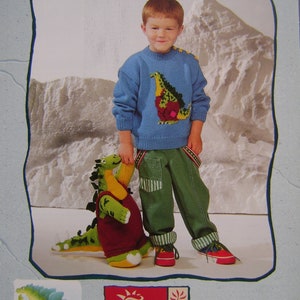 Steg Dinosaur Sweater & Toy Knitting Pattern in Double Knitting 5059
