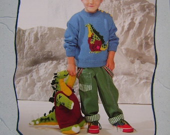 Steg Dinosaur Sweater & Toy Knitting Pattern in Double Knitting 5059