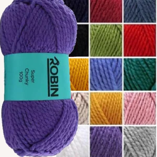 Robin Super Chunky 100g Yarn - Various Colours