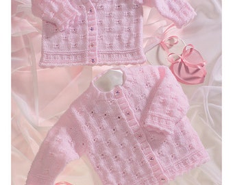UKHKA 19 Baby Double Knitting Pattern - Cardigans, 41-66cm, 16-26in