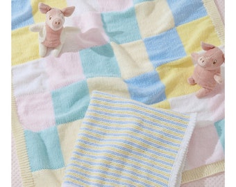 UKHKA Double Knitting Pattern 246 for Baby Blankets