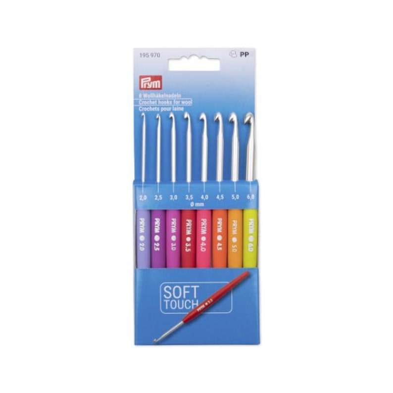 Prym Soft Grip Crochet Hook Set of 8 Hooks 2mm6mm 195970 Etsy UK