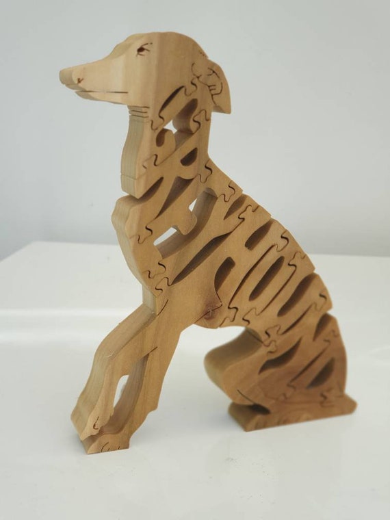 Wooden Greyhound dog puzzle.