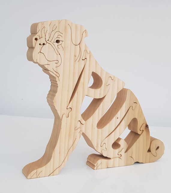 wooden dog puzzle