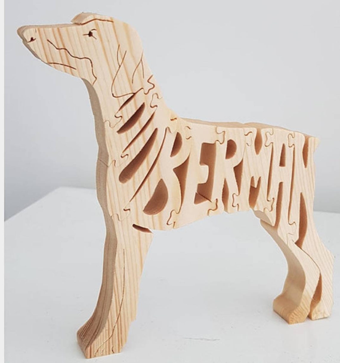 DOBERMAN Handmade Wooden Dog Puzzle Ornament Etsy