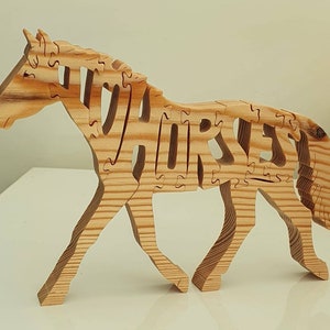 I Love Horses handmade wooden horse jigsaw puzzle ornament