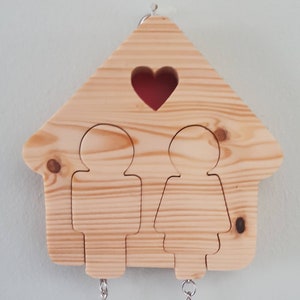 His and Hers wall mounted key holder mr and mrs wedding present