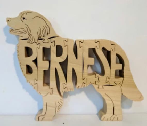 BERNESE MOUNTAIN DOG Handmade Wooden Jigsaw Puzzle Ornament