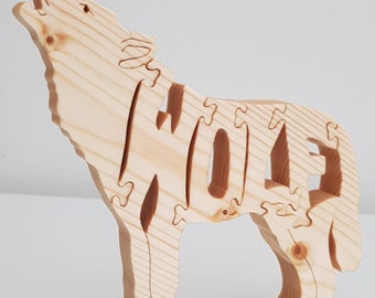 Wolf wooden puzzle