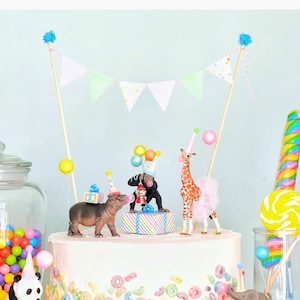 Safari Animal Cake Toppers: Bubblegum Birthday Party Decor