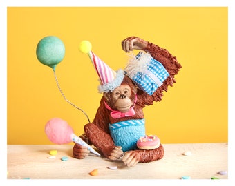 Orangutan Birthday Cake Topper: Party Animal Safari Cake