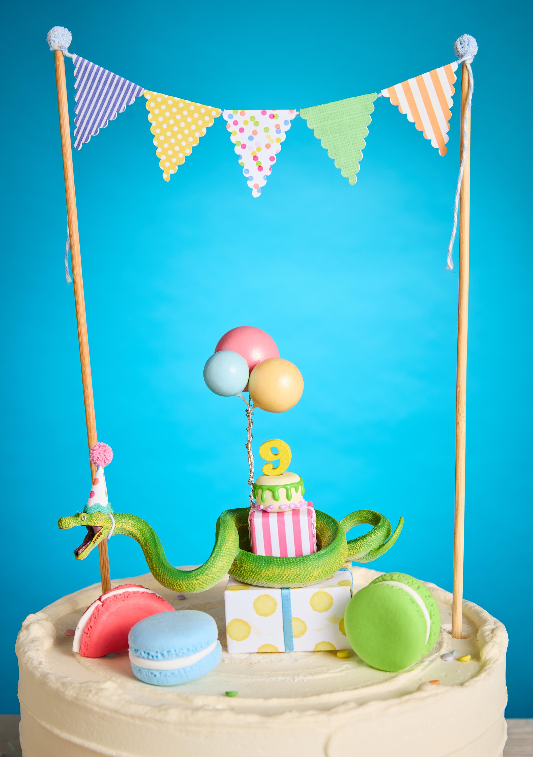 Green Python Snake Party Animal Birthday Cake Topper: Reptile Themed ...
