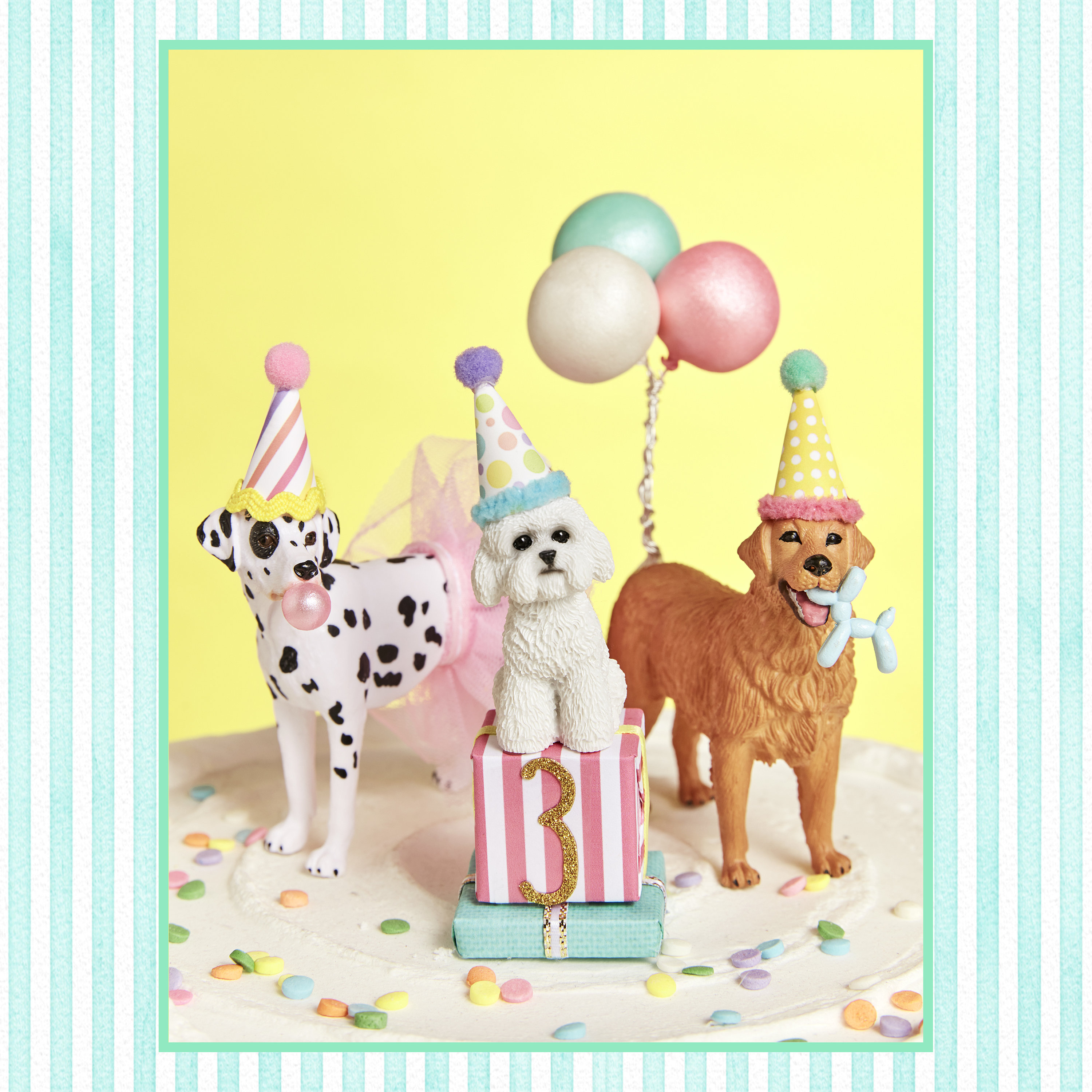 Party Animals / Dog Party Cake / Dog Cake Toppers / Puppy Cake Toppers