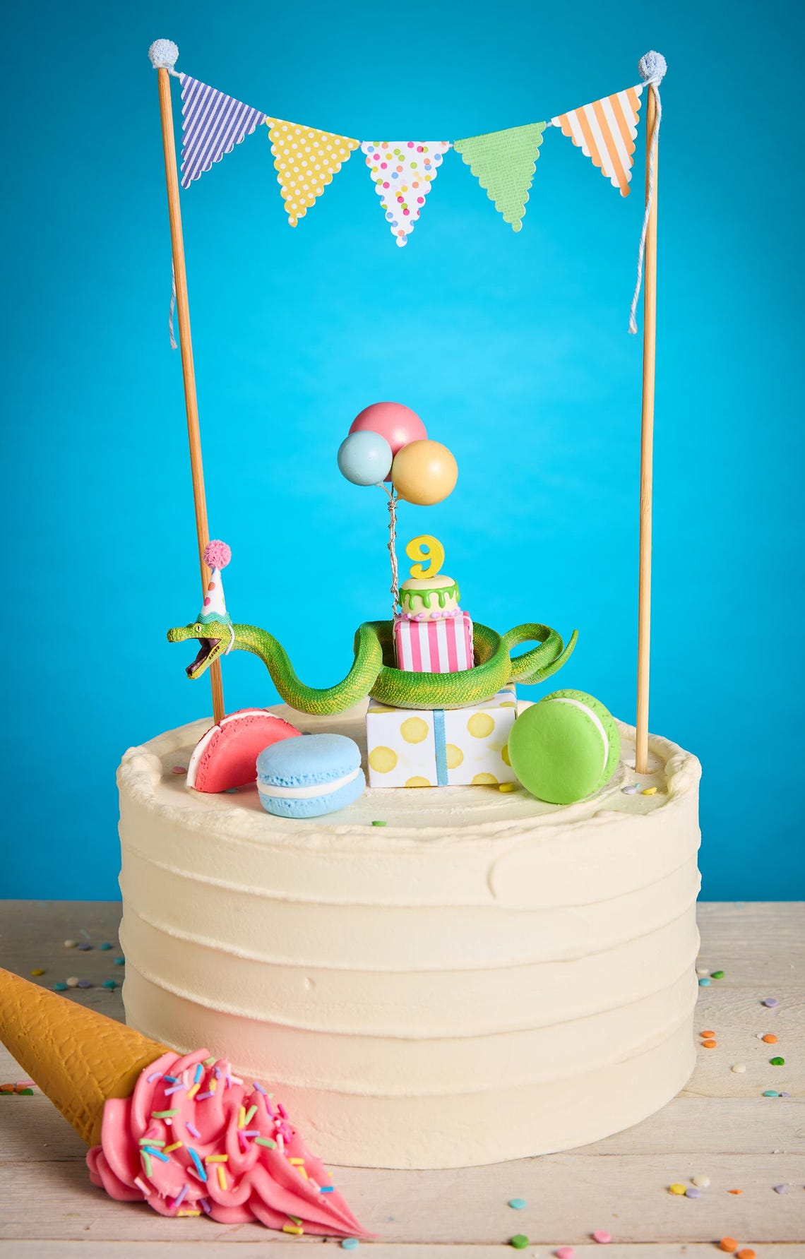 Python Code Theme Cakes Green Python Snake Party Animal Birthday Cake Topper: Reptile Themed ...