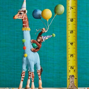 Birthday Giraffe Cake Topper/Orangutan and Giraffe Birthday Cake/Safari Party Cake Topper/Giraffe Cake/Orangutan Cake image 6