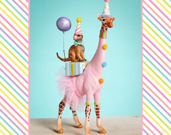 Safari Party Cake Topper/Giraffe Cake Topper/Meerkat Cake Topper/Princess Giraffe Topper/Ballerina Giraffe Topper