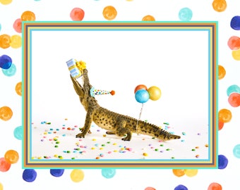 Party Animal Cake Topper/Alligator Cake Topper/Crocodile Cake Topper/Reptile Birthday/Wild One Birthday Cake/Safari Cake Topper