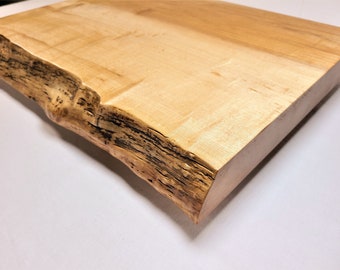 Hard Maple Live-edge Cutting Board, 2&quot; Thick Single-Plank Sugar Maple Cutting Board, Charcuterie Board, Serving Board, Gift