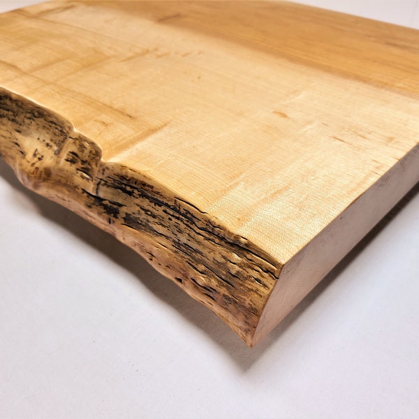 Live Edge Hard Maple Cutting Board: 2.25" Thick Rustic Style, Butcher Block