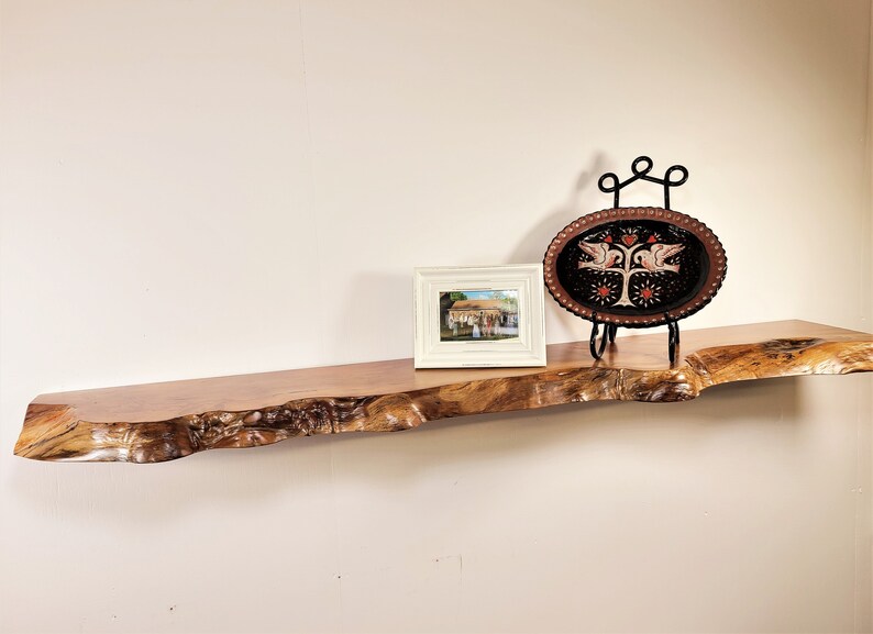 Sycamore Floating Shelves Liveedge Furnituregrade Satin Etsy