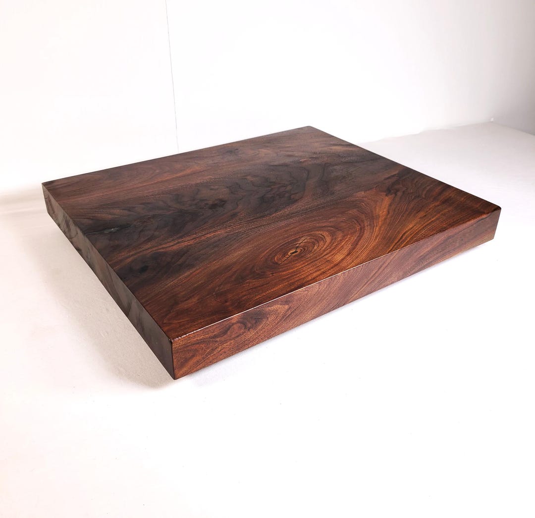 Walnut Cutting Board: 2.25" thick black walnut with modern style flat edges - 12"D X 16"W X 2.25"H