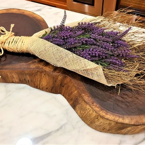 2.75" Thick Round Walnut Charcuterie Board: Double Cross-Cut Live Edge Serving Board
