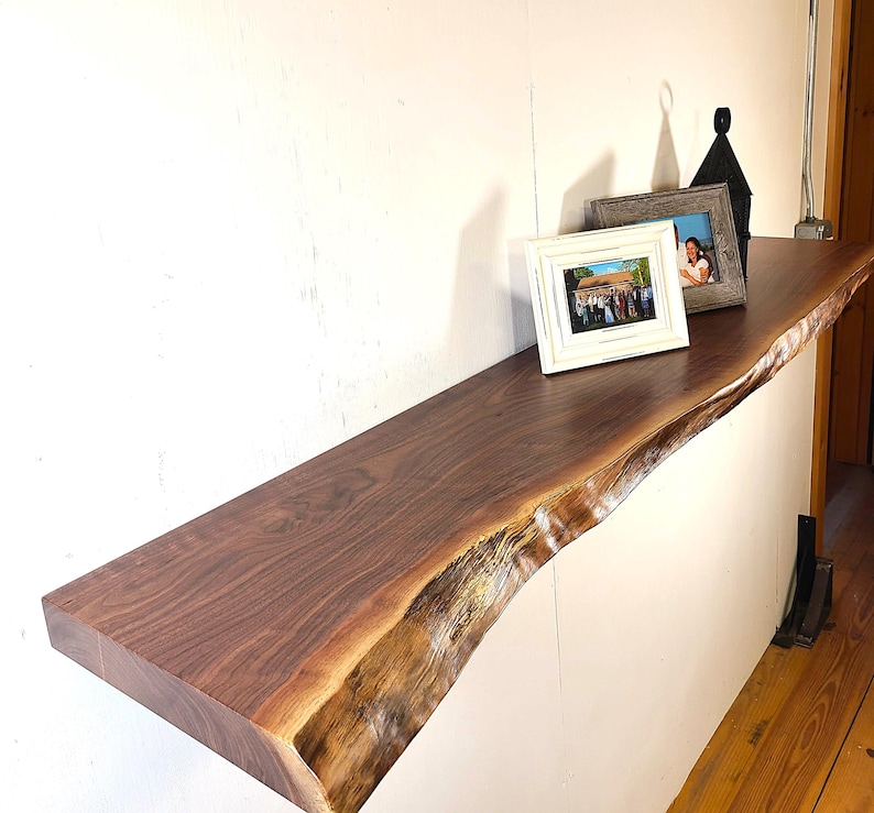 Live Edge Black Walnut Floating Shelf - Thumbnail 5