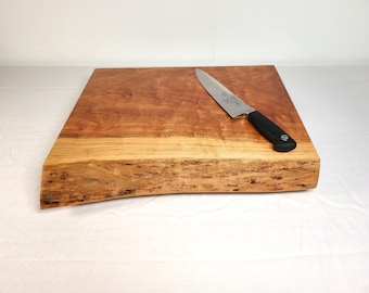 Live Edge Cherry Cutting Board, 2.25" Thick 1 - Piece Black Cherry: Handmade Butcher Block