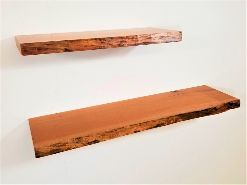 Cherry Liveedge Floating Shelf Singleplank Black Cherry W/ Etsy